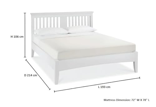 Image of APRODZ Solid Wood Without Storage King Size Parma Bed for Bedroom Stylish | White Finish