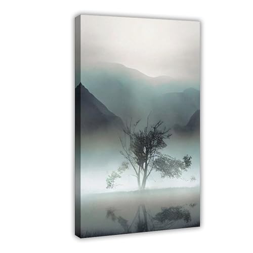 Tableau paysage brumeux idée cadeau pour pendaison de crémaillère
