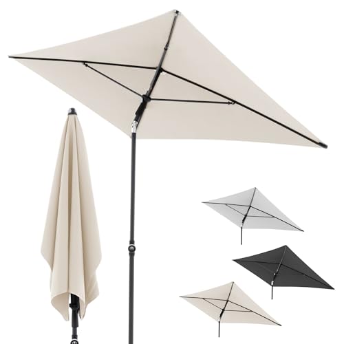 Doppler Sonnenschirm für den Garten Rethink 180x120cm in Natur - Rechteckiger Sonnenschirm für...