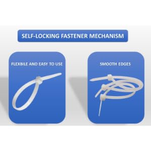 White Zip Ties 4 Inch - 2000 Pack Small Cable Ties 18lb Strength, UV Resistant