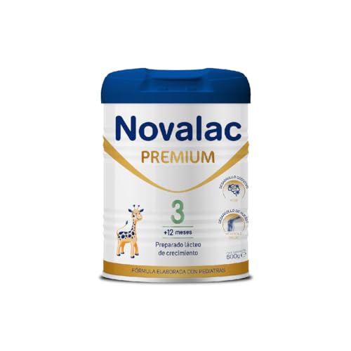 Novalac Premium 3 - Leche en polvo de Continuación 1-3 Años. Contribuye al normal desarrollo cognitivo y de los huesos del bebé. Fórmula Elaborada con Pediatras rica en Calcio, Yodo y Vit D - 800 g