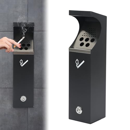 Consejos para Comprar Cubos de basura para exterior - 5 favoritos. 42 HSSZXFR Cubo de basura exterior con cerradura para montar en la pared, contenedor de basura comercial, cubo de basura de acero inoxidable para colgar en el patio de la oficina en...