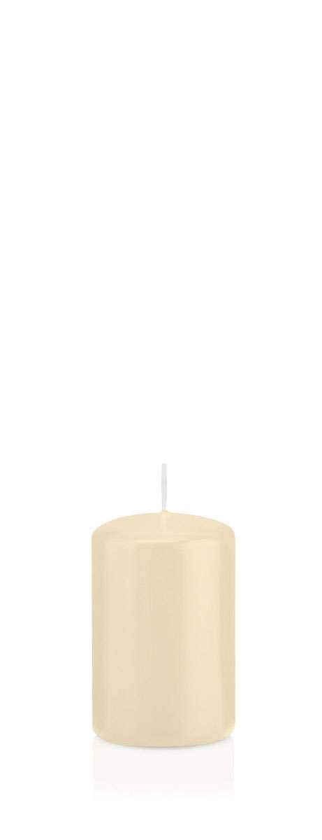 Inna-Glas Cream Pillar Candle Maeva, 8Cm, Ø5cm, 18H - Made In Germany - Votive Candle