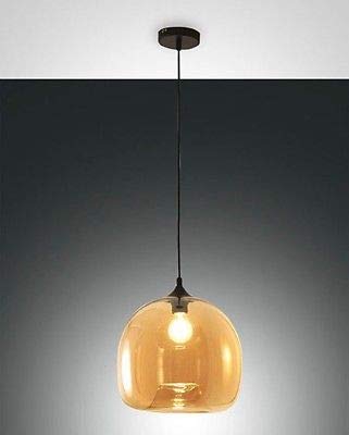 Fabas LuceMaia Dome Pendant Ceiling Lights Amber Glass, E27