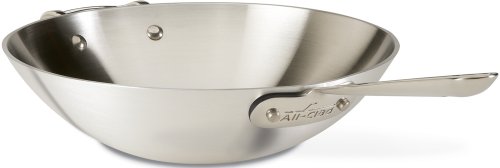All-Clad 7410 MC2 Professional Master Chef 2 Stainless Steel Bi-Ply Bonded Oven Safe PFOA Free Open Stir Fry Pan Cookware, 10-Inch, Silver