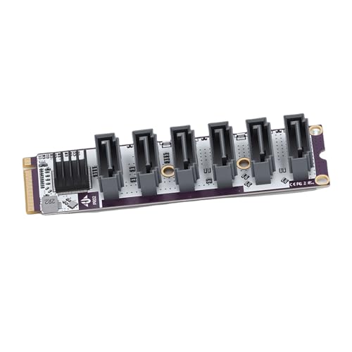 Pomya 6 Port Controller Card | PCIe 3.0 to 6Gbps M.2 M Key Adapter RTL9100 Chip Plug and Play for NAS miniatura 1