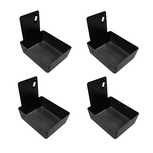 AmeriCan Goods 4/Pk Dental Lab Pan Medium Plastic Dental Medical Pro Lab Working Pan with Stainless Steel Clip (Black)