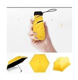 JCAKES Paraguas Plegable Sun Mujeres Paraguas Ligero Plano Sombrilla Sombrilla Plegable Mini Paraguas Tamaño pequeño Tienda fácilmente (Color : Yellow) Playa