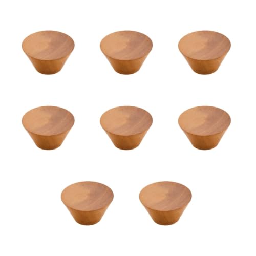 Image of 8 Pack Natural Wood Drawer Knobs - Teak Wood Cabinet Door Knobs for Kitchen Cabinets, Cupboards, Dressers & Wardrobes | 2 Inch-| 3 Years Warranty |