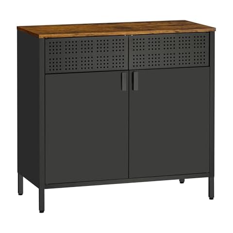 HOMSTEEL Metal Storage Cabinet with Adjustable Shelves Cover