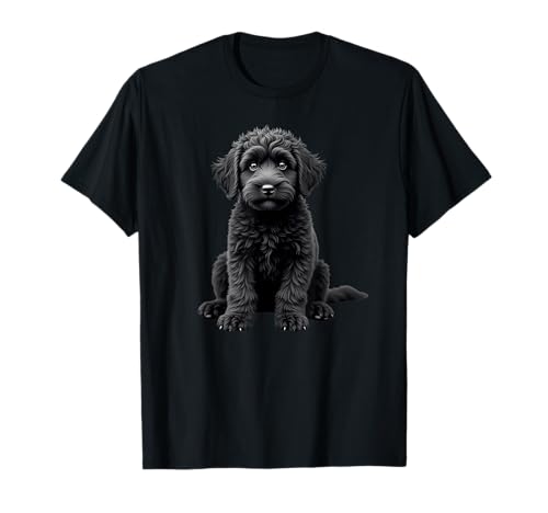 Black Labradoodle Dog Art Design T-Shirt