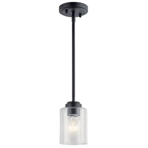 Kichler Winslow 7.5" 1-Light Mini Pendant Light with Clear Seeded