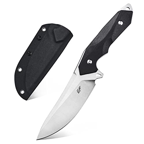 Eafengrow EF122 Fixed Blade Knife D2 Steel Blade G10 Handle Pocket Knives Fixed Knife, Survival, Outdoor Camping Survival Tool Knives, Kydex Sheaths (Black) - Eafengrow
