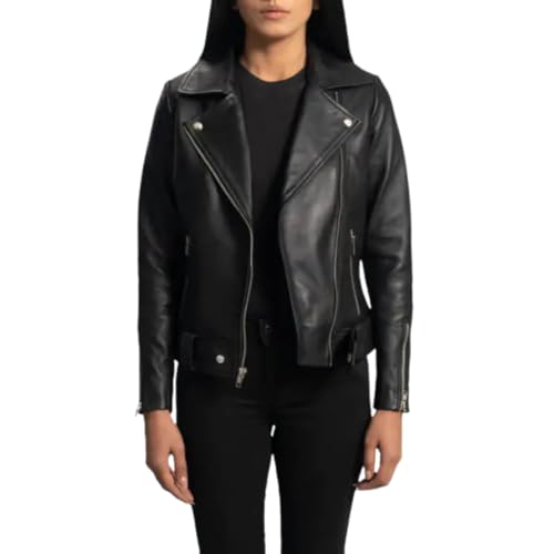 Stylish Metallic Brown Faux Leather Motorcycle Jacket, Asymmetrical Zipper Design, Multiple Pockets2