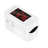 Oxímetro de pulso Monitor de saturación de oxígeno en sangre con punta de dedo con pantalla LED de 1,5" Baterías y cordón incluidos