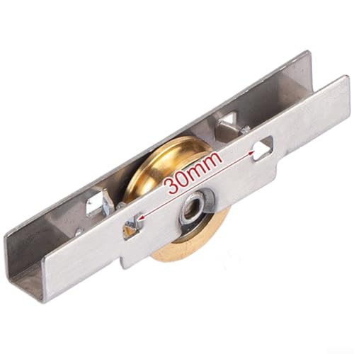 Ruedas de acero inoxidable con ranura de cobre para puertas correderas de vidrio sin marco de 6 mm a 8 mm con acción de rodamiento suave y capacidad de carga resistente para mamparas de ducha de baño