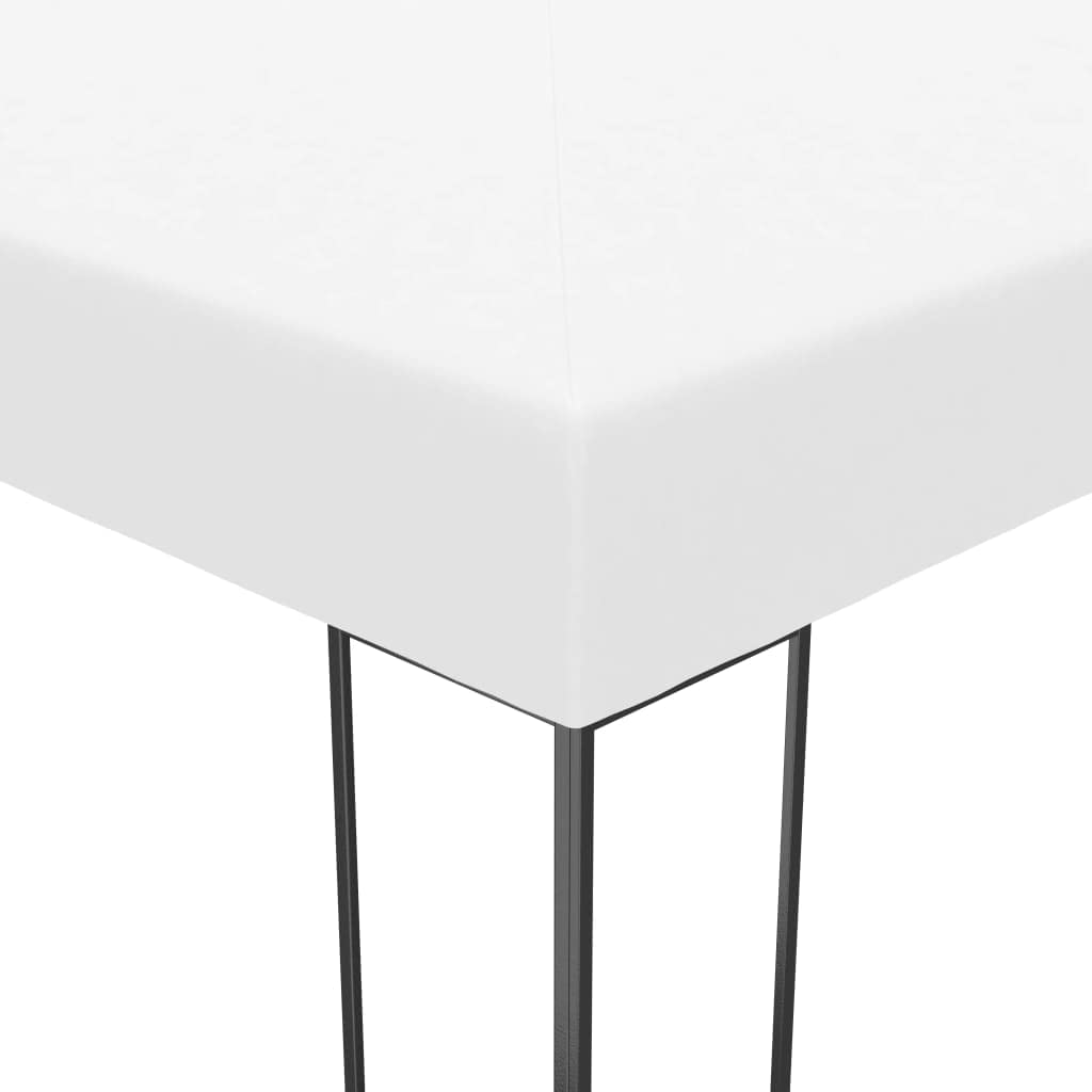 Pavillon mit LED-Lichterkette, 4x3x2,7 m, Weiß, wasserfestes Dach, pulverbeschichteter Stahl, Solarenergie, Garten Party Hochzeit Outdoor Canopy Gazebo