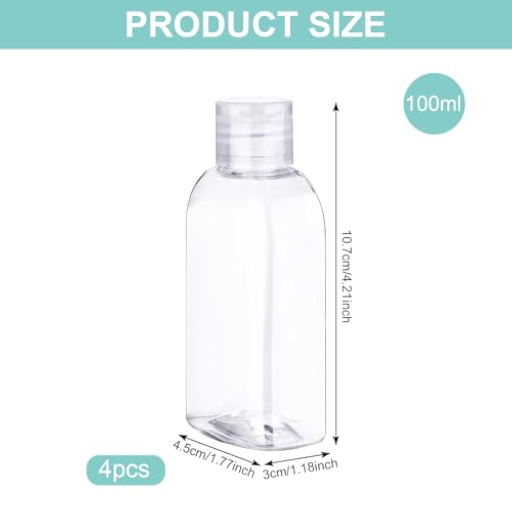 Travel Bottle Set with Flip Cap 3.4 oz/100 ml