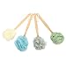 FOMIYES Long Handle Loofah Back Scrubber 4Pcs Wooden Long Handle Bath Sponge Lufa Shower Brush Exfoliating Body Brush on a Stick for Bathroom
