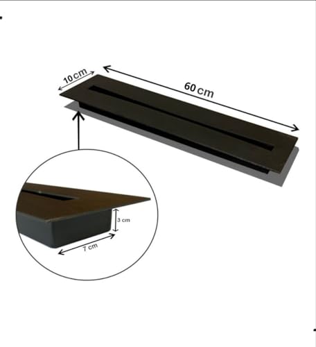Queimador de Lareira a Álcool Etanol, 60 cm, Preto