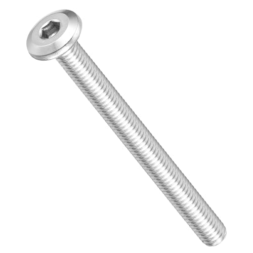 Image of METALLIXITY Flat Head Hex Socket Cap Screws Bolts(M6-1x65) 10Pcs, 304 Stainless Steel Hex Socket Furniture Bolts Screws - for Furniture Woodworking Project, Silver Tone