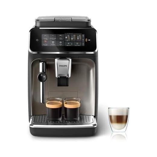 Philips Expresso broyeur Série 3300-5 Boissons, Écran tactile coloré, Mousseur à lait classique, SilentBrew, Broyeur 100% Céramique, Machine à café à grain Noir Chrome (EP3326/90)