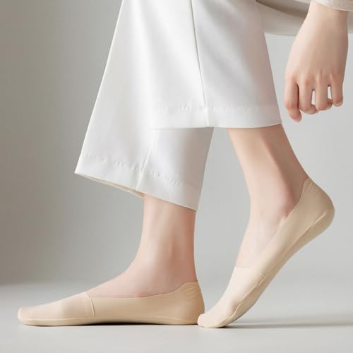 Image of Silk No Show Ankle Socks,Low Cut Socks Non Slip Invisible Liner Sock Footies for Flat Boat and Dress Shoes (US, Numeric, 00, Regular, Regular, Multicolor)