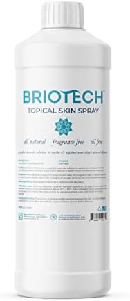 BRIOTECH Topical Skin Spray, Pure Hypochlorous Acid Spray, Face & Body HOCl Mist, Support Irritations, Soothe Redness, Eyelid Eyelash Bumps, Dry Skin & Scalp, Athletic Itch, Toenail Cleanser