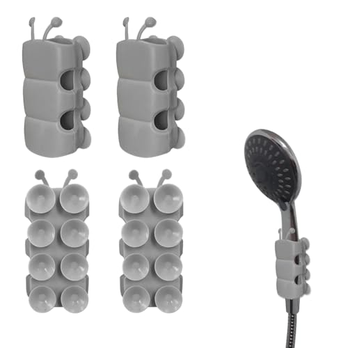 4 Pcs Silicone Shower Suction Cup Head Holder，Universal Hand Held Shower Head Holder ，Non...