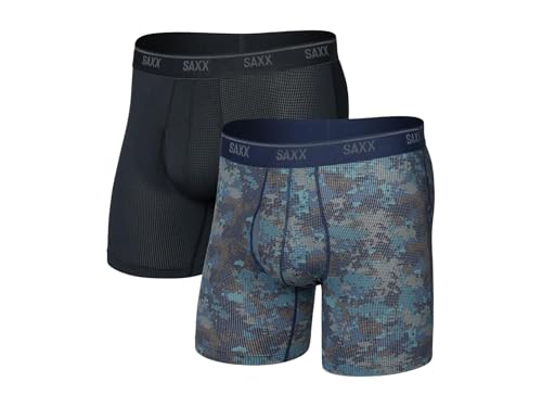 SAXX Underwear Co. Men's Quest Quick-Dry Mesh Boxer Brief Fly 2-Pack