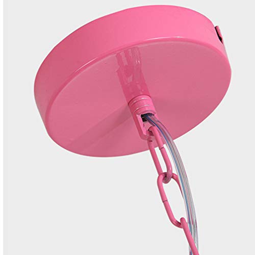 Lustre chambre fille plume rose réglable hauteur 65cm E14