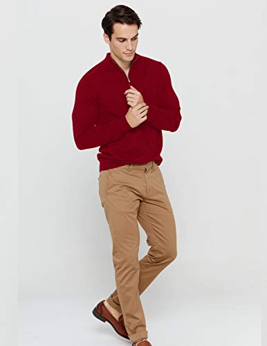 State Cashmere Men's Half Zip Mock Neck Pullover 100% Pure Cashmere Polo Neck Sweater - Image 5