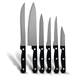 Ekco Juego de Cuchillos con Triple Remache, color Negro, 6 Piezas