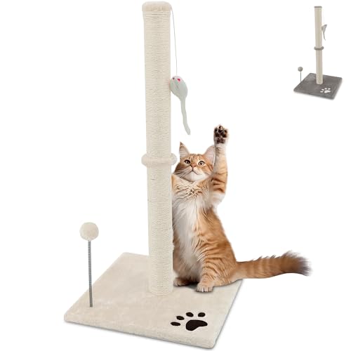 BELTOM® Rascador Afilador Uñas para Gatos Árbol Escalador Mascota Rascarse Juego 81,5 cm. - Beige