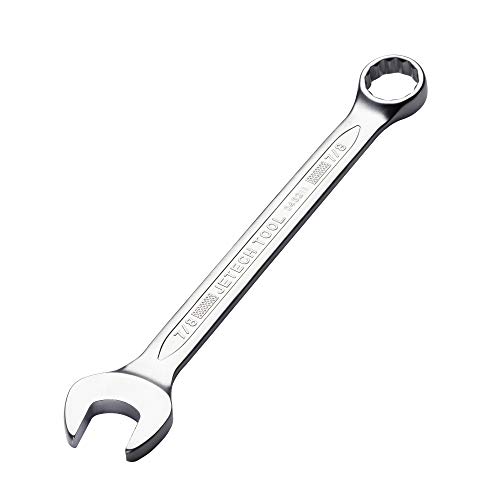 Image of Jetech 7 /8 inch Combination Wrench, SAE 12-Point Chrome Vanadium Steel Spanner, Industrial Grade with 15-Degree Offset, Sand Blasted Finish, Heat-Treated Forged Tool