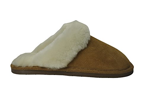 Eurow Sheepskin Women's Hardsole Scuff Slipper - Chestnut/White4