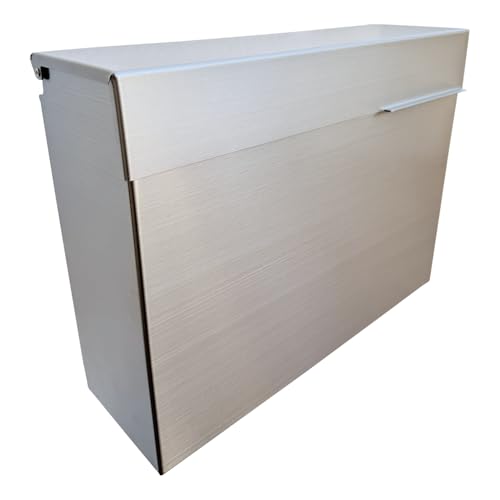 Image of 304 Stainless Steel Outdoor Mailbox with Rain Cover | Wall-Mount Large-Capacity Mailbox with Rust-Resistant Design for Homes, Apartments, Offices & Businesses, Silver
