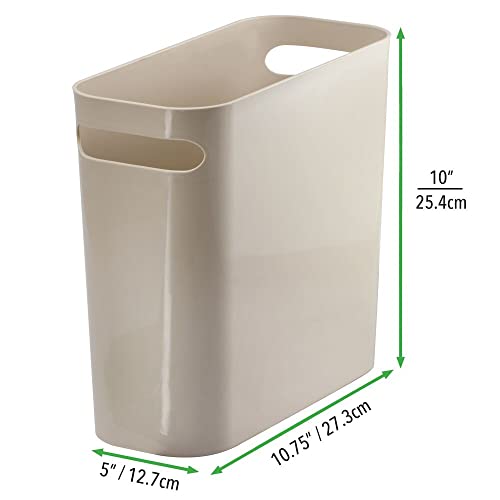 image for Mdesign Plastic Small Trash Can, 1.5 Gallon/5.7-liter Wastebasket, Gar