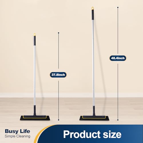 Image of Yocada Floor Squeegee Broom EVA Foam Blade Aluminum Pole (Pack of 2)