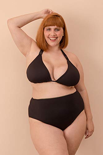 Top Cortininha Dupla Face com Tiras Plus Size Preto-exg