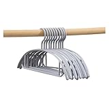 Perchas de plástico antideslizantes sin costuras, resistentes al viento, sin rastro, para secar, paquete de 10 unidades, color gris, ideal para nizar y maximizar el espacio del armario