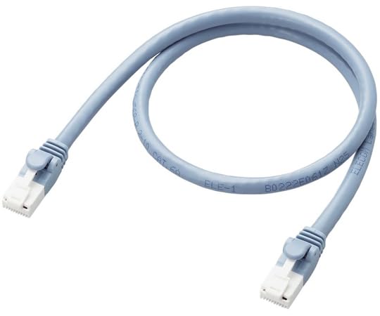 Elecom LD-GPAT/BU05/ID LAN Cable Specification Fixed CAT6A Nail Breaking Prevention 0.5 m Blue