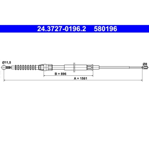 Ate 24.3727-0196.2 Cavo Freno A Mano Posteriore Cavo Freno Filo Freno A Mano Corde Freno A Mano - 2