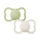 MAM Air Succhietto 16+ Mesi (Set da 2), Ciuccio MAM 16-36 mesi per pelli sensibili e delicate, Kit 2 accessori neonato con tettarella in caucciù naturale e porta ciuccio sterilizzatore, Neutro/Giallo