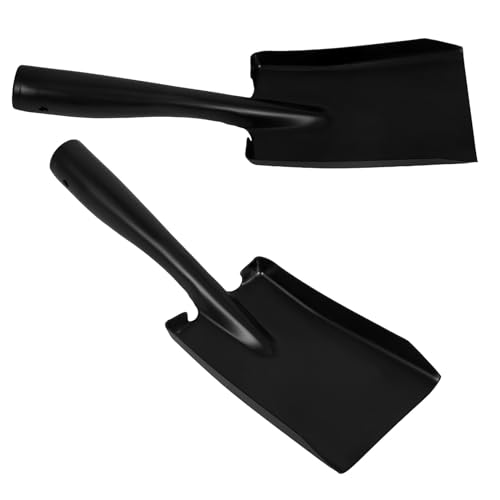 GARVALON 2 pezzi Pala Cenere in Acciaio Resistente Mini Paletta Carbone per Stufa e Braciere Attrezzi Giardino Multifunzione per Raccolta Cenere Interna ed Esterna Design Compatto