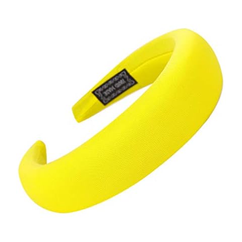 CixNy Solid Print Sponge Hair Band Hair Comb Headpiece Hair Accessories Tiara Crown Hair Hoop Hairband Hairpins for Girls and Women (A-Yellow, One Size) Cover