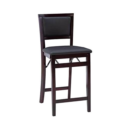 Linon Home Decor Keira Pad Back Folding Counter Stool, 24-Inch