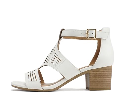 Image of Soda inchNorway inch ~ Women Open Toe Closed Back Counter Cutout Upper Low Block Heel Sandal with Adjustable Ankle Strap