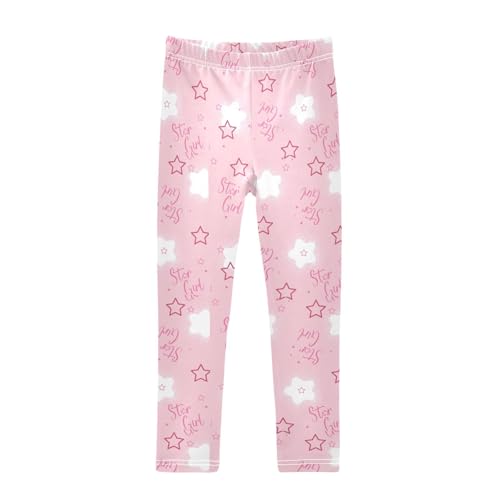 Star Texture Girls Leggings,Workout Leggings for Girls Toddler Athletic Legging Size for 3-10T