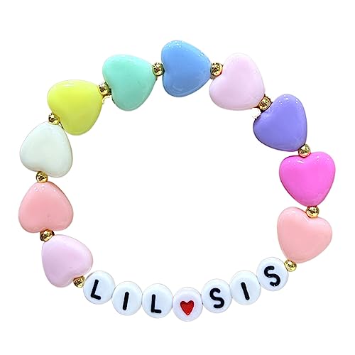Fuqimanman2020 Big Sister Bracelet Colorful Little Sister Bracelet Letter Beads Bracelet for Sister Jewelry Gift